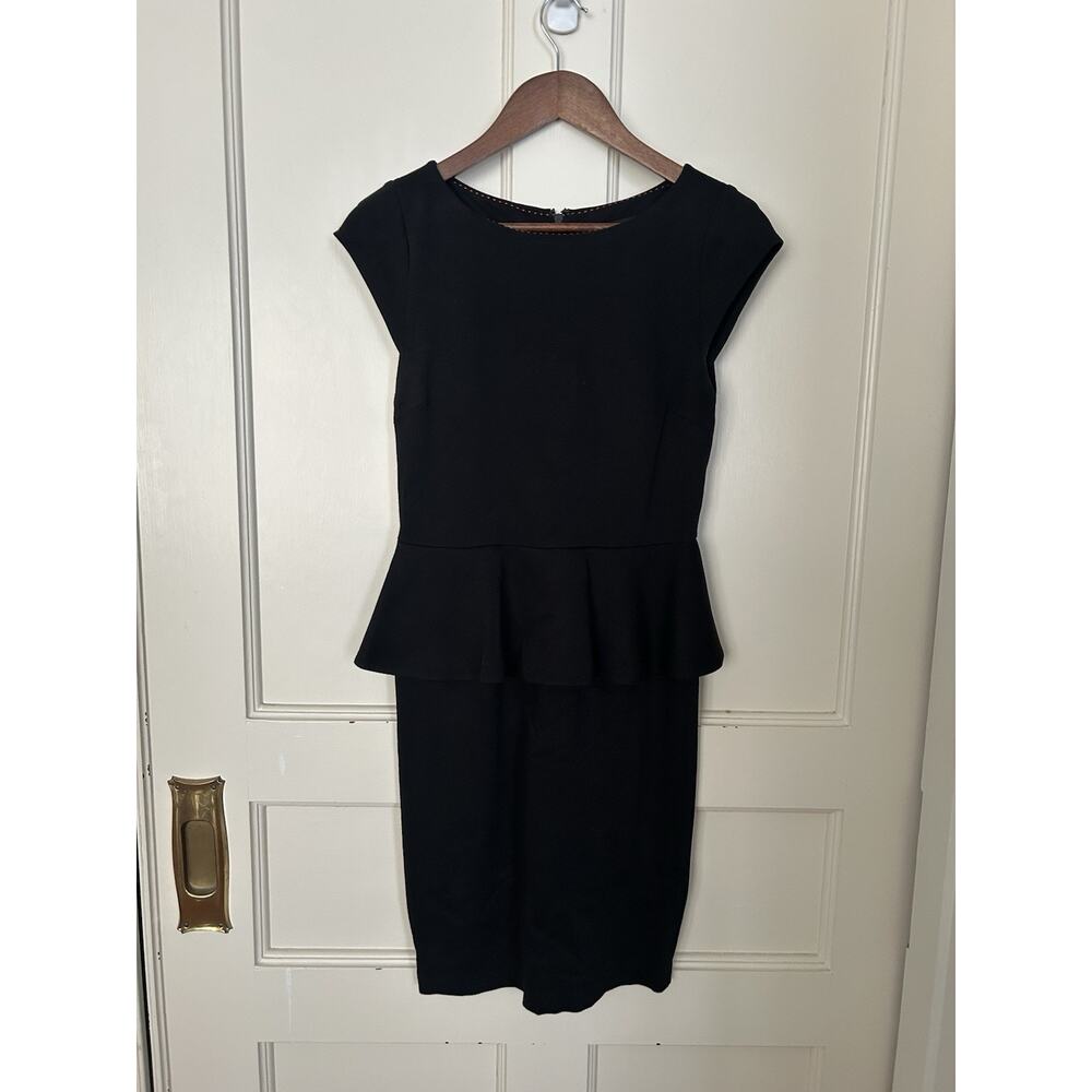 Alice + Olivia Employed Sheath Dress Womens Size 2 Black Classic Career Preppy